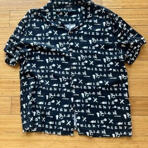 Black Short-Sleeve Button-Down